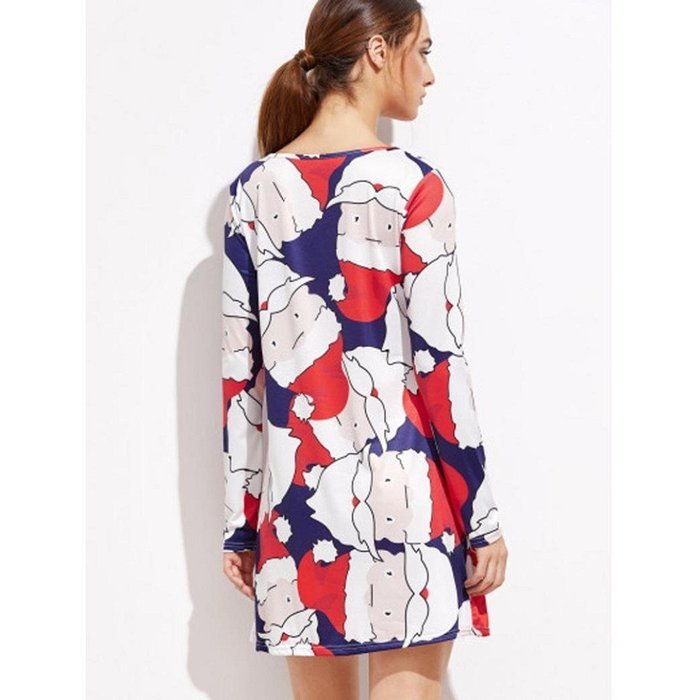 Xmas Dresses,Morecome Print Ladies Christmas Long Sleeve Party Dresses N2