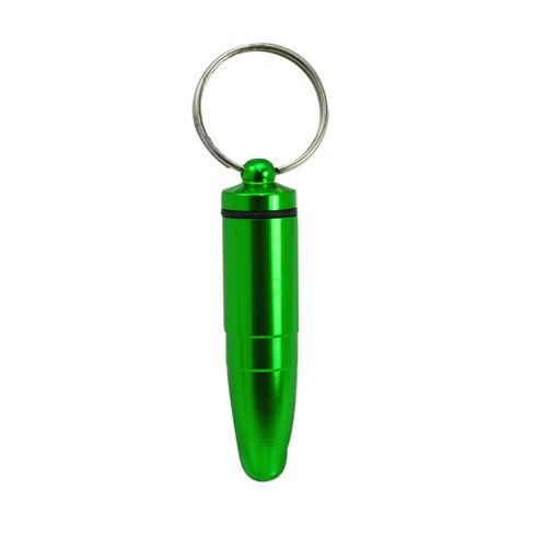 1&times;Compact Stylish Mini Aluminum Waterproof Bullet Shaped Pill Box Case Bottle Container Keychain