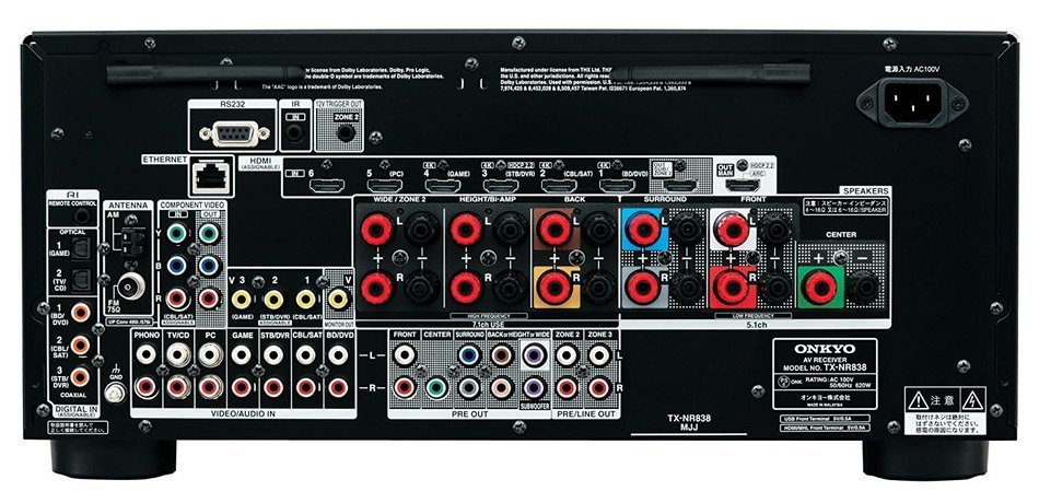 ONKYO AV Receiver 7.1ch high-resolution sound source / Dolby Atmos corresponding black TX-NR838 (B)