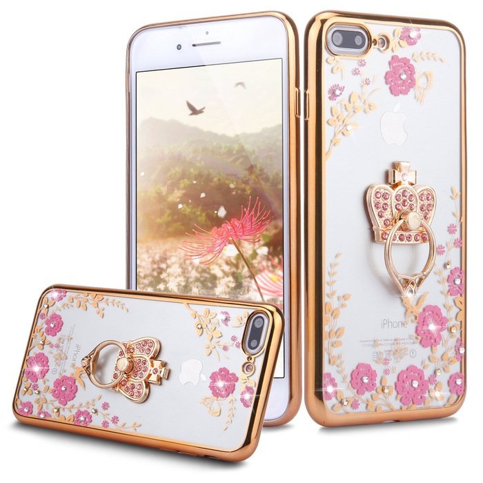 iPhone 7 Plus Case, PHEZEN Clear Soft TPU Protective Case Back Cover with Beautiful Cherry Blossom Flower Series... N47