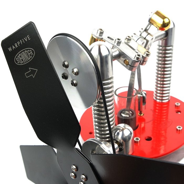 Heat Powered Small Stove Top Fan for wood multi-fuel coal - WARPFIVE SIDEWINDER Eco Stirling engine N13