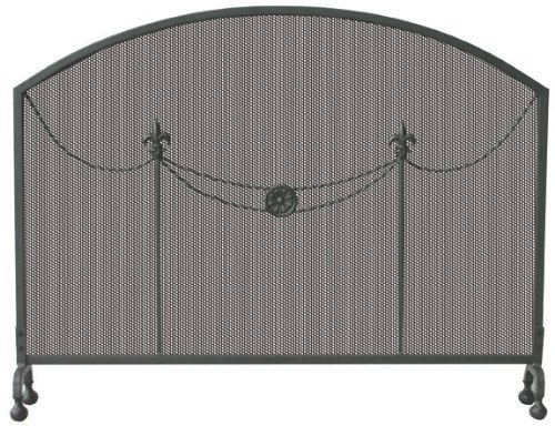 Uniflame, S-1454, Single Panel Olde World Iron Fleur De Lis Screen