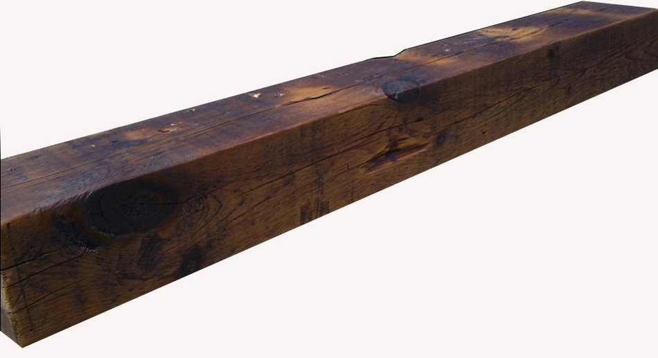 Reclaimed Barnwood Beam Fireplace Mantel (Wood, 4"x6"x72") N15