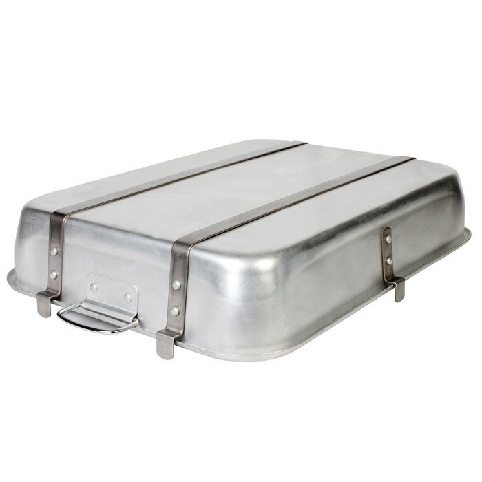 Thunder Group 18 x 24 x 4.5 Inch Double Roaster with Strap & Lug