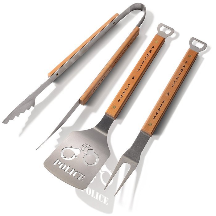 SPORTULA PRODUCTS 7017730 Sportula 3Piece Stainless Steel BBQ Set, Police