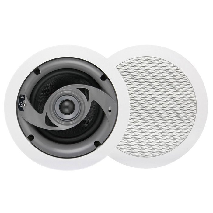 MTX CT520C Ceiling Speaker, 5 1/4 In Glass Fiber Woofers, 20 mm Soft Dome Pivoting Tweeters