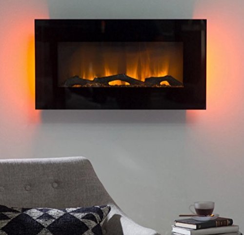 Electric Fireplace Wall Mount,Wall Heater 30 in. LED Wall Fireplace , Color Black, 10 Flame-Warm Up Any Decor...