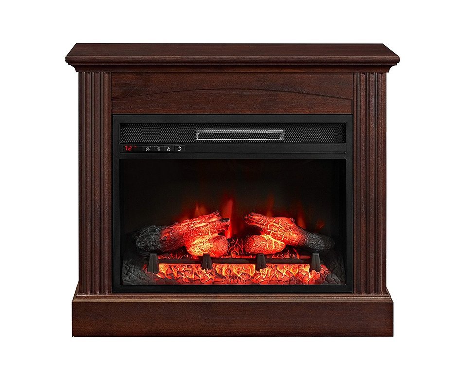Whalen Furniture Fully Assembled Chesapeake 32" Mantel Electric Fireplace, Brown Cherry N4