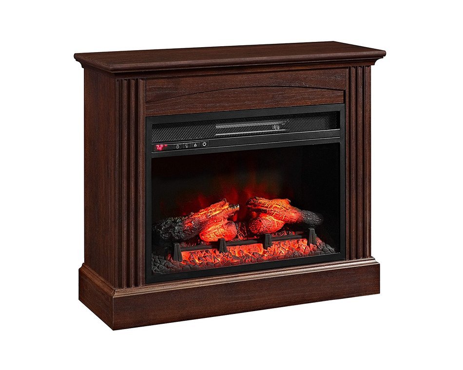 Whalen Furniture Fully Assembled Chesapeake 32" Mantel Electric Fireplace, Brown Cherry N5