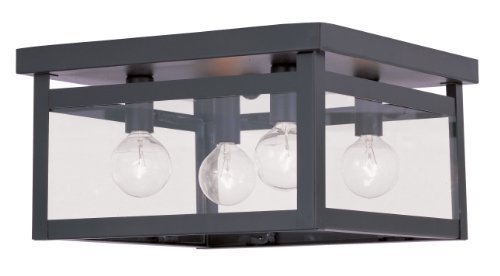 Livex Lighting 4032-07 Milford 4-Light Ceiling Mount, Bronze by Livex Lighting