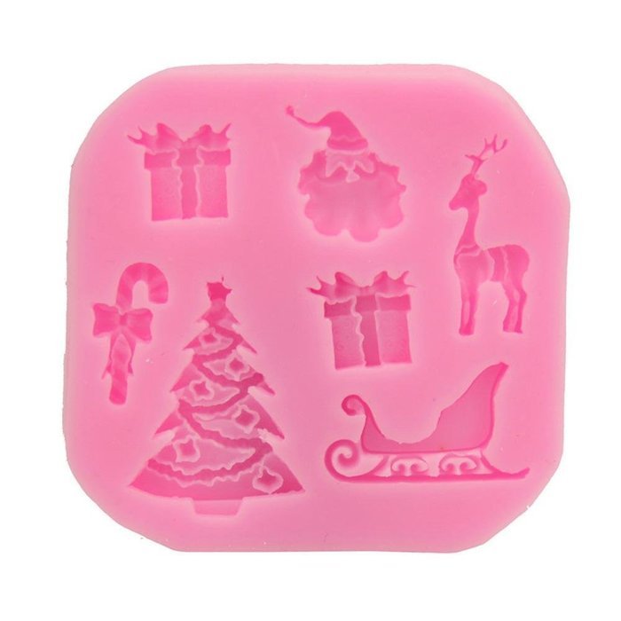 ZhiDa Christmas Silicone Handmade Fondant Cake Decorating DIY Mould Baking Mold (Pink) N2