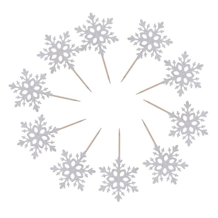 Paper Snowflake Cake Topper Wedding Decoration Birthday Party Favor Pack of 10 N3