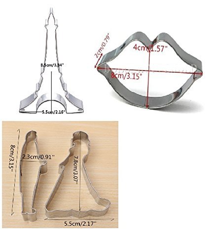 A&S Creavention Mix Romance Shape Cookie Cutters Molds, 6pcs