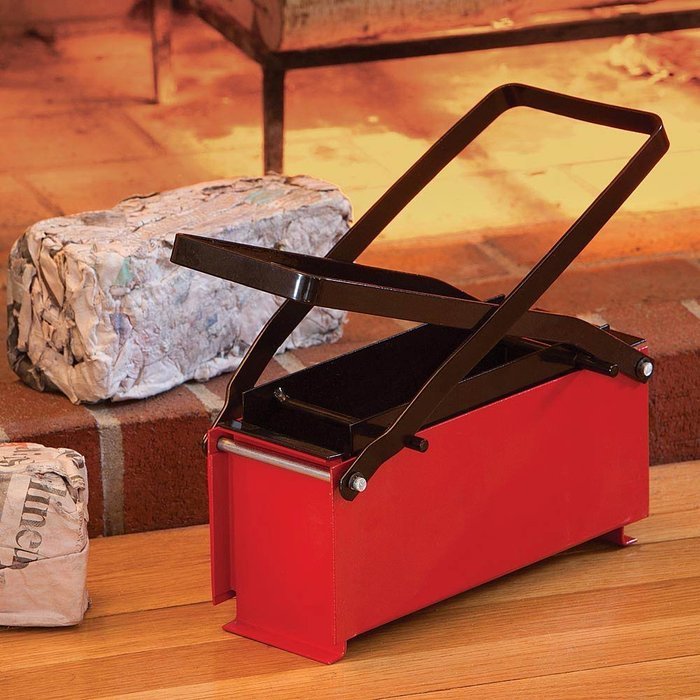 Bits and Pieces - Newspaper Briquet Maker-Heavy Duty Steel Press Paper Log Maker - Brick Press measures 10-1/4... N6