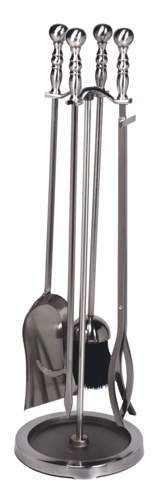 Pewter 5 Piece Fireset - 30 inch N2