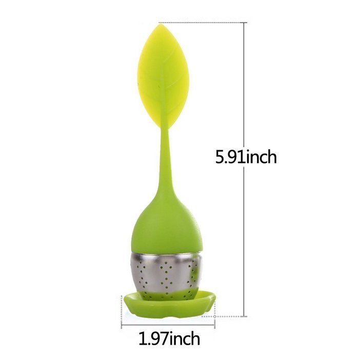 Tea Infuser Leaf Strainer Food Grade Silicone Bag Filter Diffuser With Stainless Steel Ball for Herbal Loose-Blue