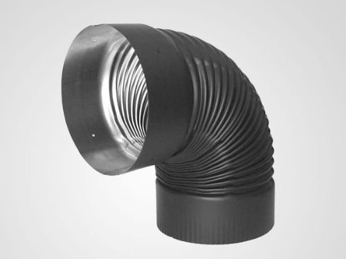 Lindemann 345908 Heat Fab 8 Inch x 45 Degree Black Stovepipe - 22 Ga.