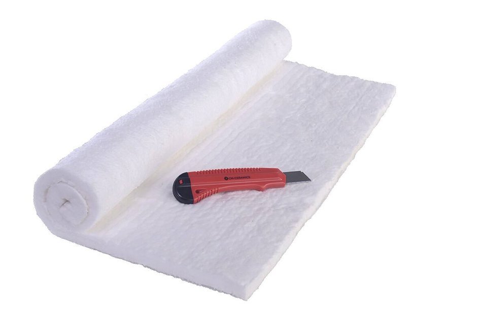Ceramic Fiber Insulation 25" X 24" X 1/2" 8# 2400 F with C-M Ceramics Knife, Safety Instuctions, Product Data...