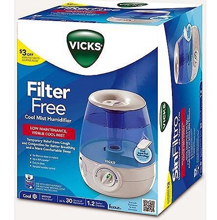 Vicks Vul520w Filter-Free Cool Mist Humidifier, Mini