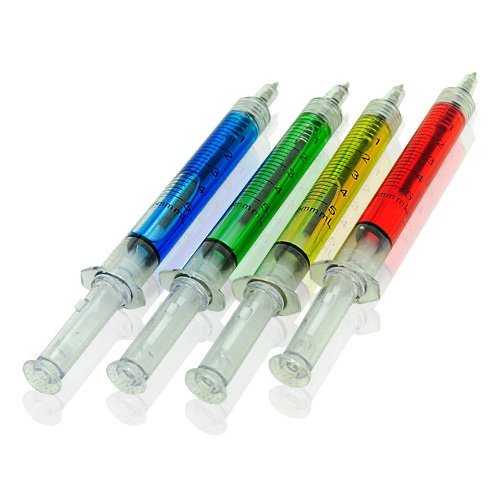 Needle Tube Pen Syringe Shape Ball Point Pen Ballpen - Random Color N5