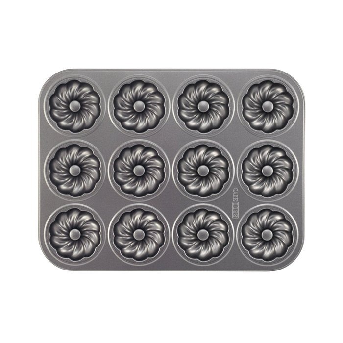 Cake Boss Novelty Nonstick Bakeware 12-Cup Star Molded Cookie Pan, Gray