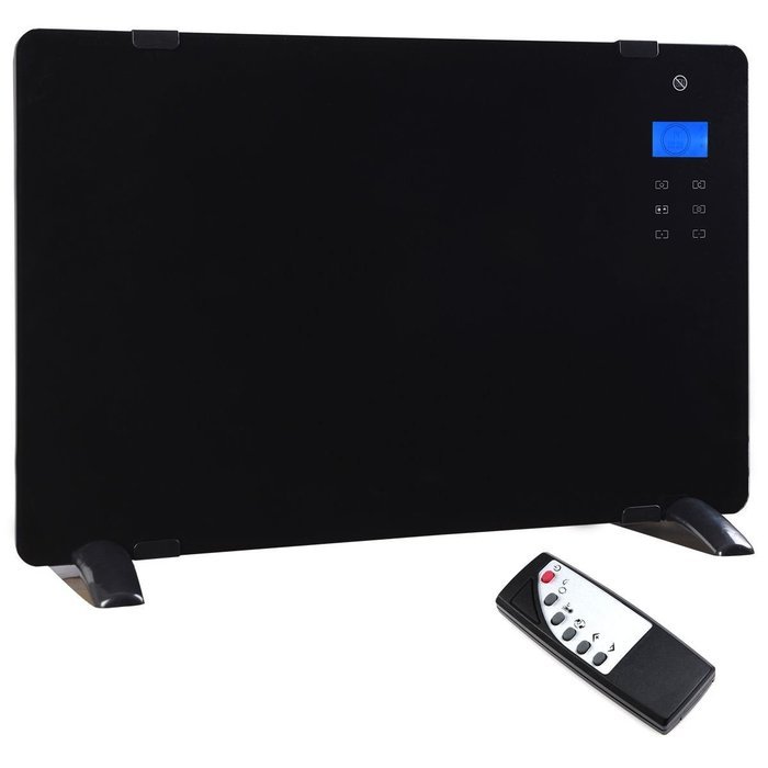 MasterPanel - 1500W LCD Glass Panel Heater Wall Mount Silent Energy Saving Compact Black#TP3297 N2