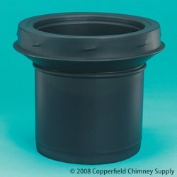 7" Supervent Stovepipe To Chimney Adaptor, Stainless Steel Painted Black