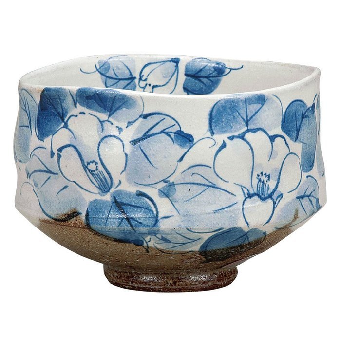 Japanese Matcha Bowl Camellia Kutani Yaki(ware)