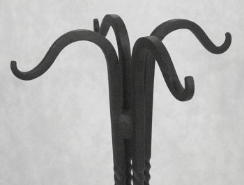 LONG SHEPHERD'S HOOK Fireplace Hearth Tool Set with SQUARE OPEN STAND & TWISTS N5