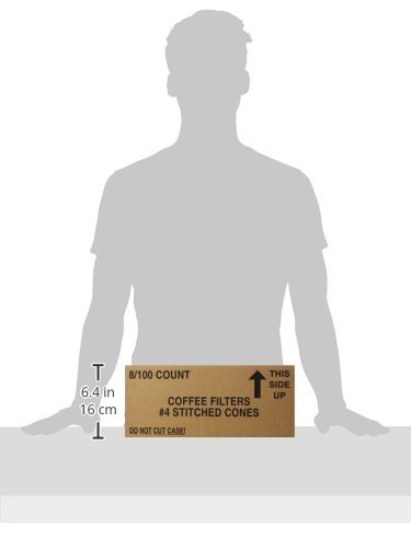 Natural Brew #4 Cone Coffee Filters, Natural Brown Paper, 100-Count Bags (Pack of 8)