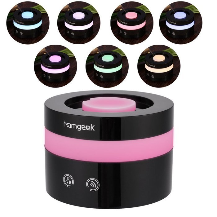 homgeek LED changing colors Aroma Oil Diffuser Ultrasonic Humidifier with Adaptor & USB N5