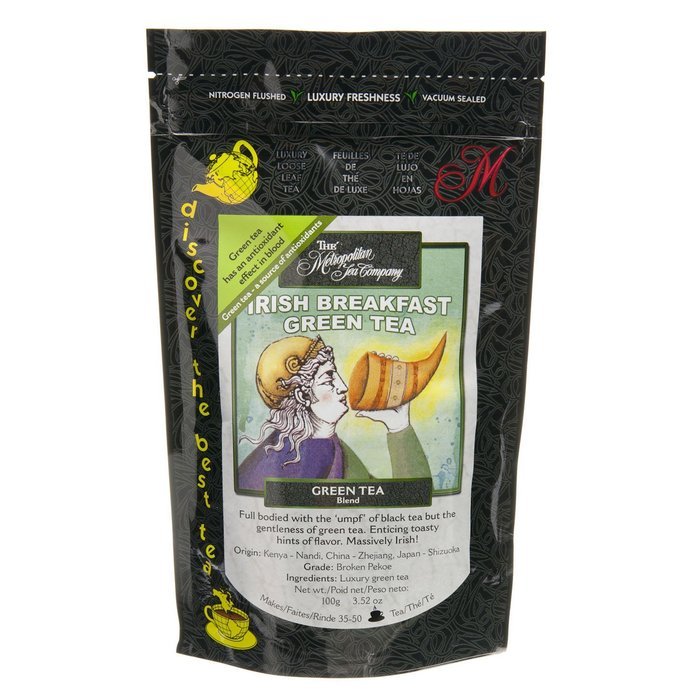 Metropolitan Tea Discovery Loose Tea Pack, Irish Breakfast Green Green, 100gm