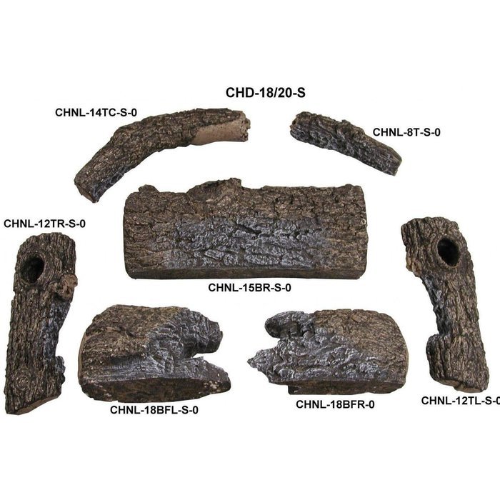 Peterson Gas Logs 18-inch Charred Oak Logs Only No Burner