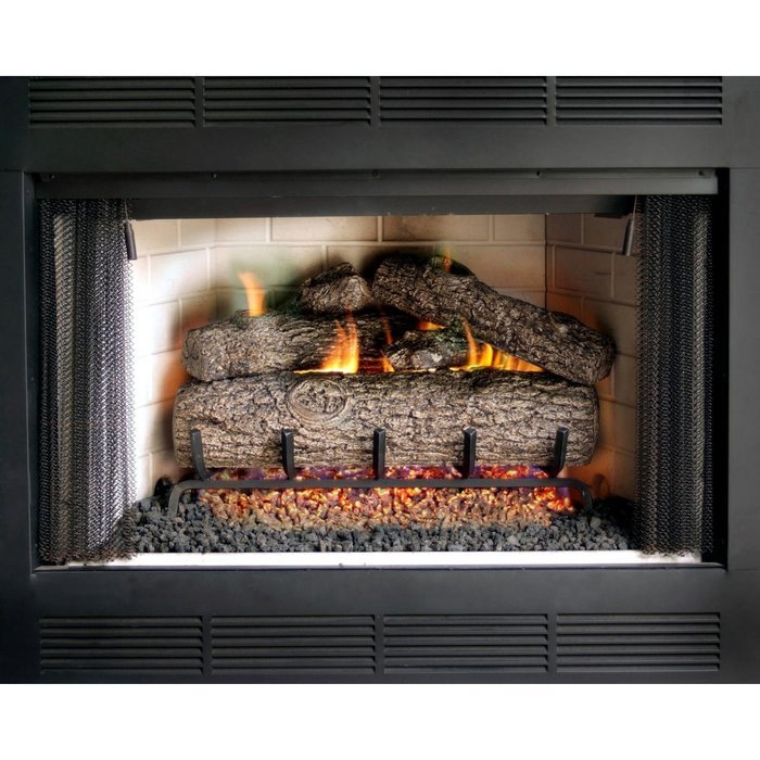 Peterson Real Fyre 24-inch Golden Oak Outdoor Log Set With Vented Stainless G45 Burner N2