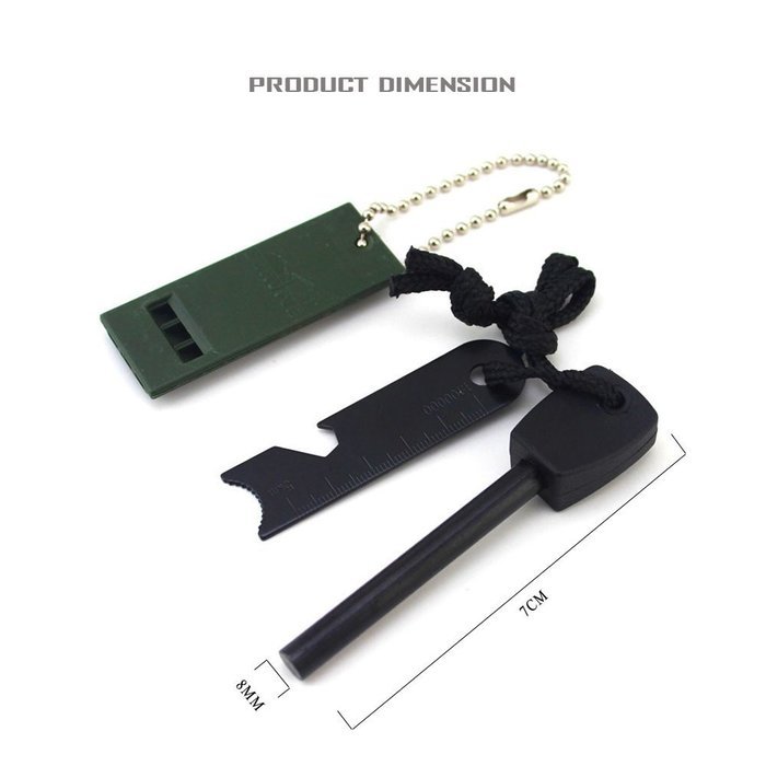Geekercity Multifunction 5 In 1 Fire Starter - Magnesium Emergency Fire Starter Survival Camping Tool With Mini... N4