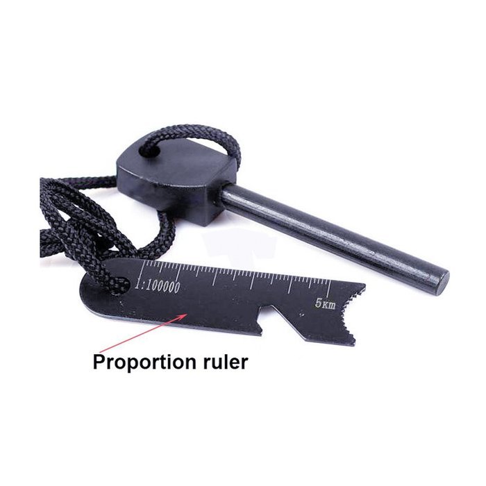 Geekercity Multifunction 5 In 1 Fire Starter - Magnesium Emergency Fire Starter Survival Camping Tool With Mini... N5