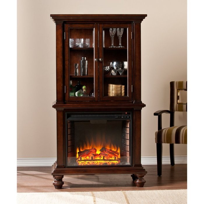 Southern Enterprises Sophia Curio Fireplace - Espresso N6