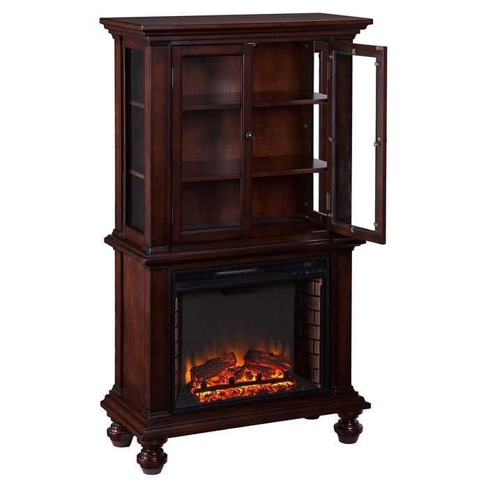 Southern Enterprises Sophia Curio Fireplace - Espresso N7