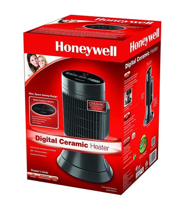 Honeywell HCE311V Digital Ceramic Compact Tower Heater N2