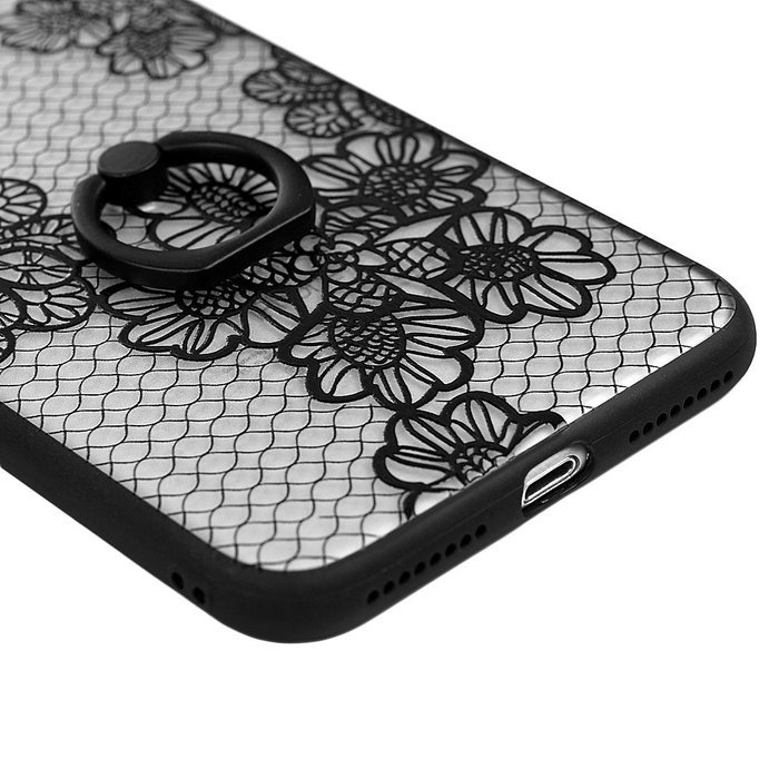 iPhone 7 Plus Case (5.5 inch) - 360 Degree Rotating Ring Holder Kickstand Shockproof Soft TPU Skin Bumper Frame... N16