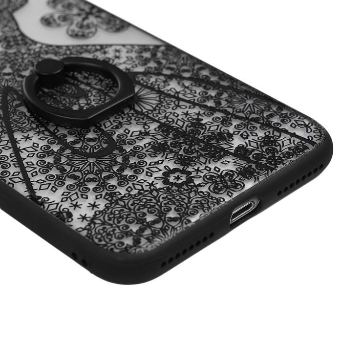 iPhone 7 Plus Case (5.5 inch) - 360 Degree Rotating Ring Holder Kickstand Shockproof Soft TPU Skin Bumper Frame... N18