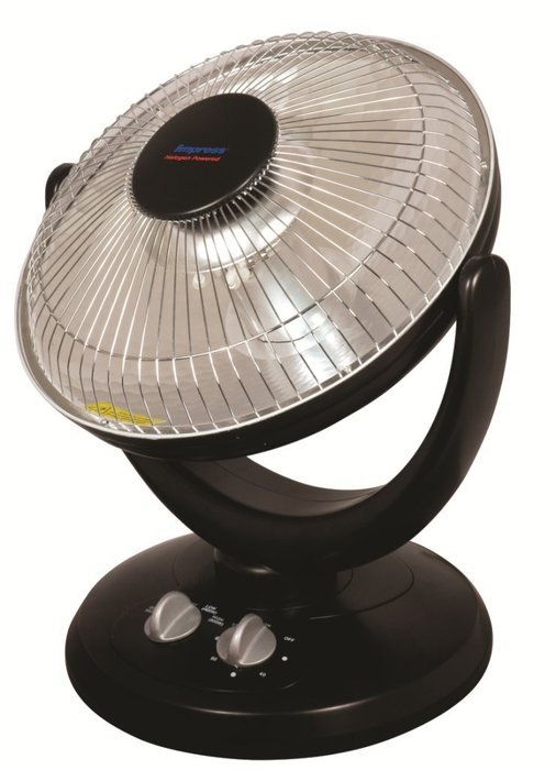 Impress IM-707B Parabolic Halogen Oscillating Heater, 800-watt, Black