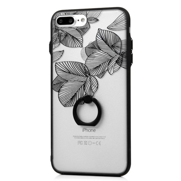 iPhone 7 Plus Case (5.5 inch) - 360 Degree Rotating Ring Holder Kickstand Shockproof Soft TPU Skin Bumper Frame... N27