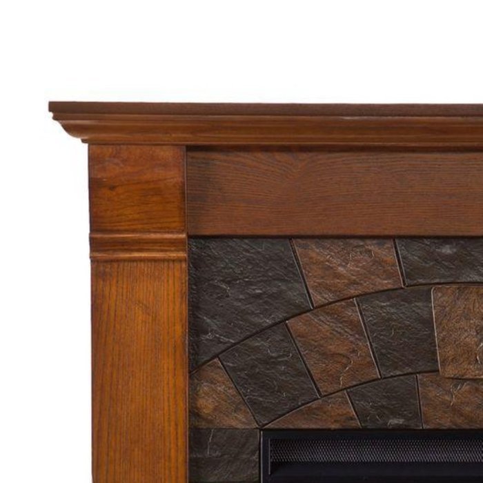 Caden 45 in. Rustic Antique Oak Freestanding Portable Indoor Electric Fireplace, Can Fit TV up to 43.5 in, with... N6