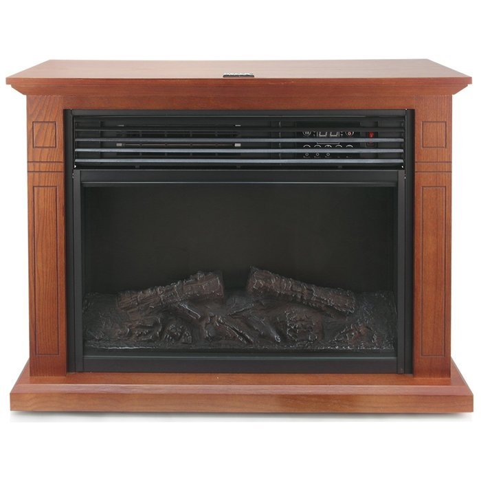 Della 1500W Deluxe Infrared Quartz Fireplace Heater Flame Wood Log Caster with Remote Control N6