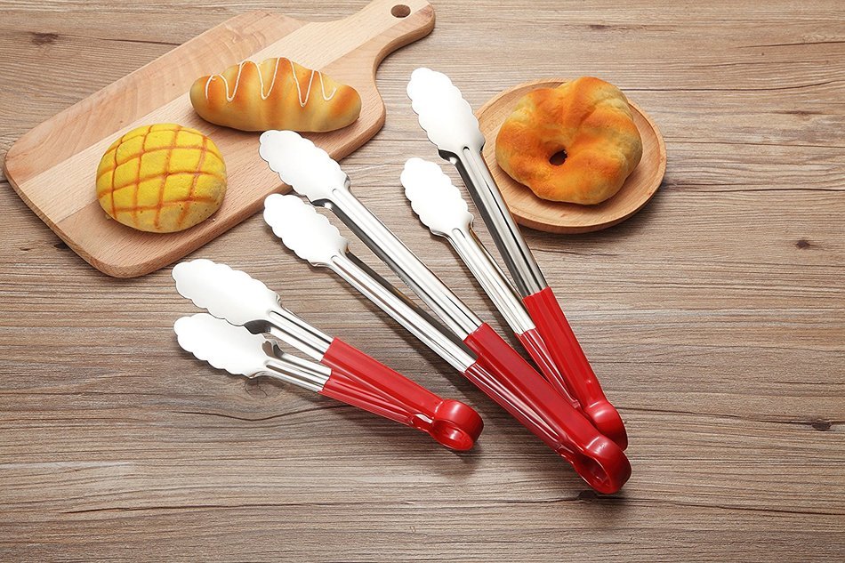 Mappay Premiun Sturdy 14- Inch,12-Inch and 9-Inch Stainless Tong Set of 3 N7