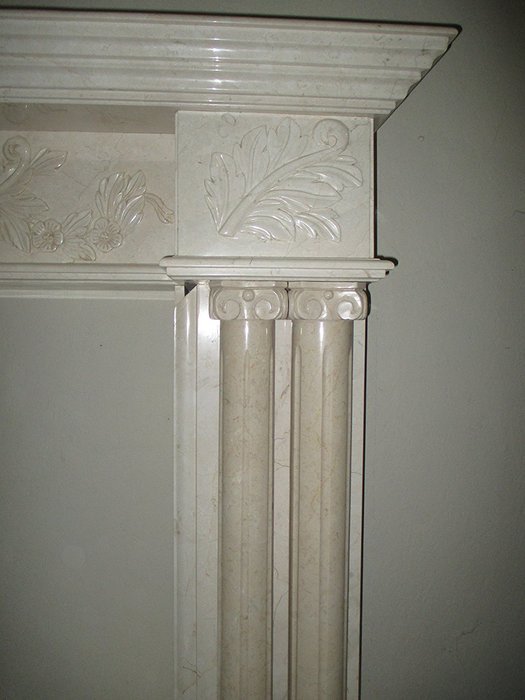 Cream Polished Marble Fireplace Surround FPS-04 N6