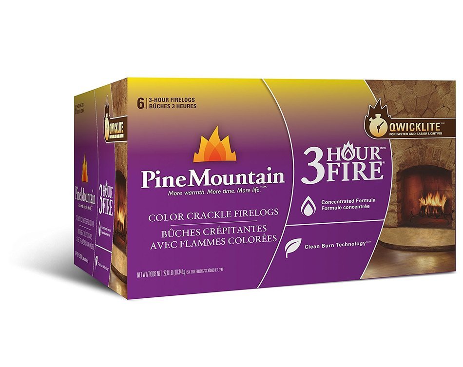 Pine Mountain Cracklelog Crackling Firelog, 3-Hour Burn Time, Crackle Sounds, 6 Logs N4