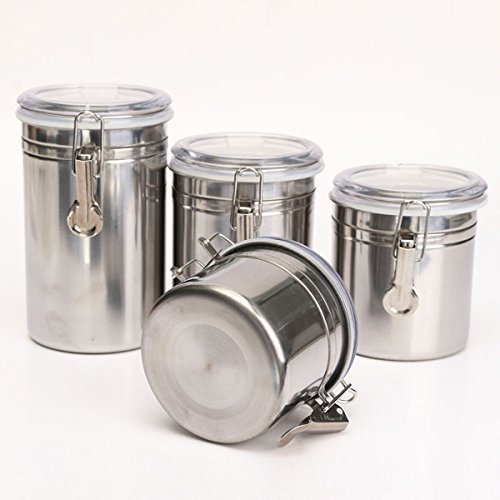 Bluelover Durable Stainless Steel Canister Airtight Sealed Canister Spice Dry Storage Container Snack Cans XL N5