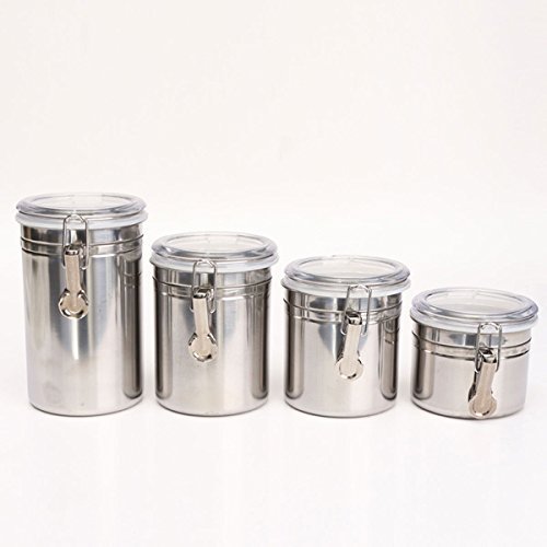 Bluelover Durable Stainless Steel Canister Airtight Sealed Canister Spice Dry Storage Container Snack Cans XL N6